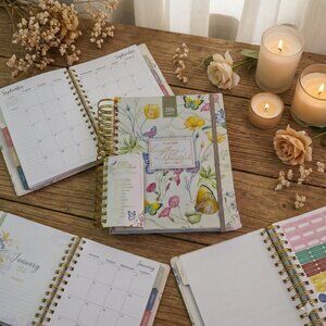 2026 Planner Floral Butterfly Spiral Journal Quote Organizer w/ Stickers Tabs